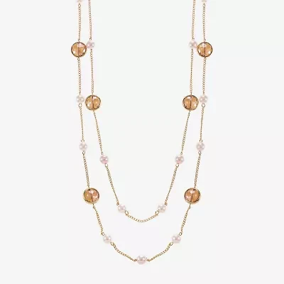 Monet Jewelry Womens White 32 Inch Strand Necklace
