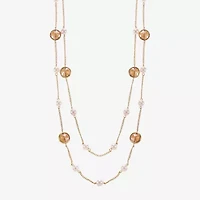 Monet Jewelry Womens White 32 Inch Strand Necklace