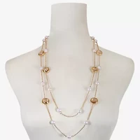 Monet Jewelry Womens White 32 Inch Strand Necklace