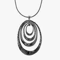 Liz Claiborne Hematite Pendant Necklace And Drop Earring Womens 2-pc. Jewelry Set