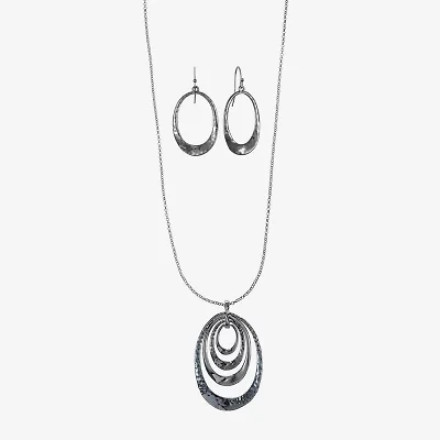 Liz Claiborne Pendant Necklace And Drop Earring Womens 2-pc. Jewelry Set