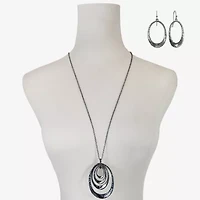 Liz Claiborne Pendant Necklace And Drop Earring Womens 2-pc. Jewelry Set