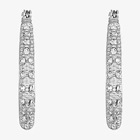 Liz Claiborne® Silver-Tone & Crystal Hoop Earrings