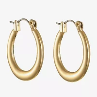 Liz Claiborne Oval Womens 1 Inch Hypoallergenic Hoop Earrings