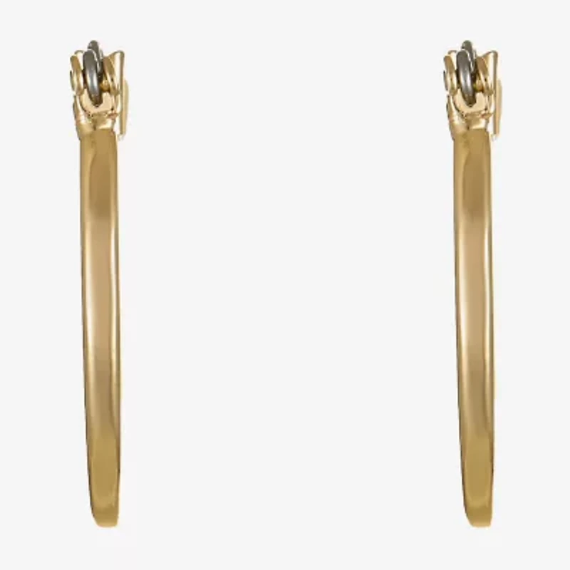 Liz Claiborne Oval Womens 1 Inch Hypoallergenic Hoop Earrings