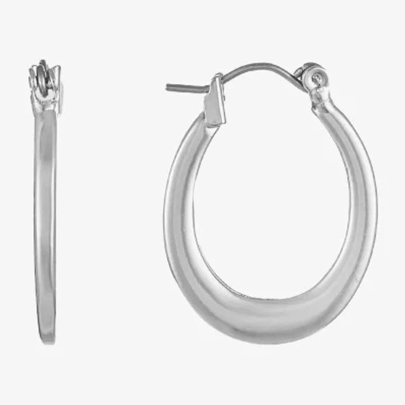 Liz Claiborne Oval Womens 1 Inch Hypoallergenic Hoop Earrings
