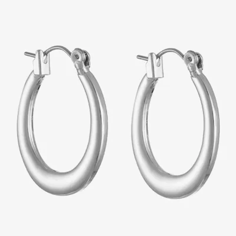 Liz Claiborne Oval Womens 1 Inch Hypoallergenic Hoop Earrings