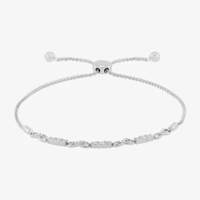 Limited Quantities! Womens 1/10 CT. T.W. Natural White Diamond Sterling Silver Bolo Bracelet