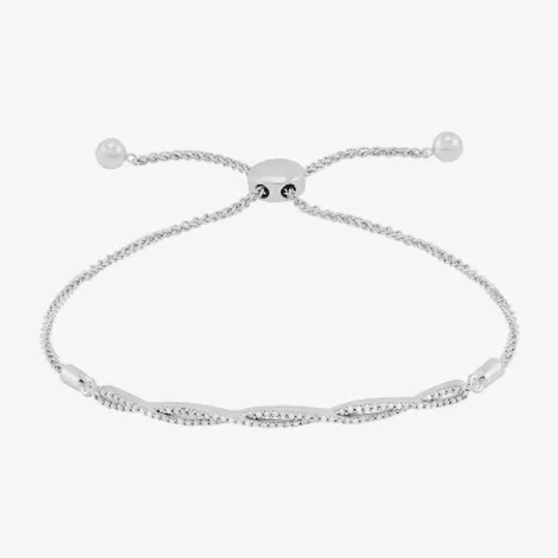 Limited Quantities! Womens 1/5 CT. Natural White Diamond Sterling Silver Bolo Bracelet