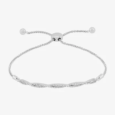 Limited Quantities! Womens 1/5 CT. Natural White Diamond Sterling Silver Bolo Bracelet