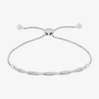 Limited Quantities! Womens 1/5 CT. Natural White Diamond Sterling Silver Bolo Bracelet