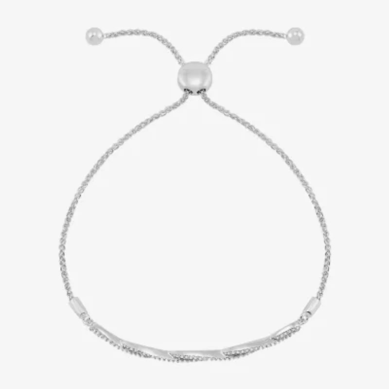 Limited Quantities! Womens 1/5 CT. Natural White Diamond Sterling Silver Bolo Bracelet