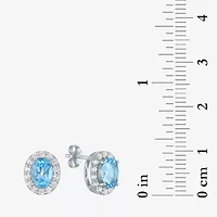 Gemstone Oval Sterling Silver 10mm Stud Earrings
