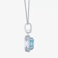 Gemstone Sterling Silver Oval Pendant Necklace