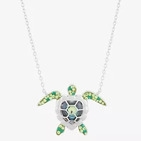 Made in Italy Womens Mystic Fire Abalone Sterling Silver 18 Inch Pendant Necklace