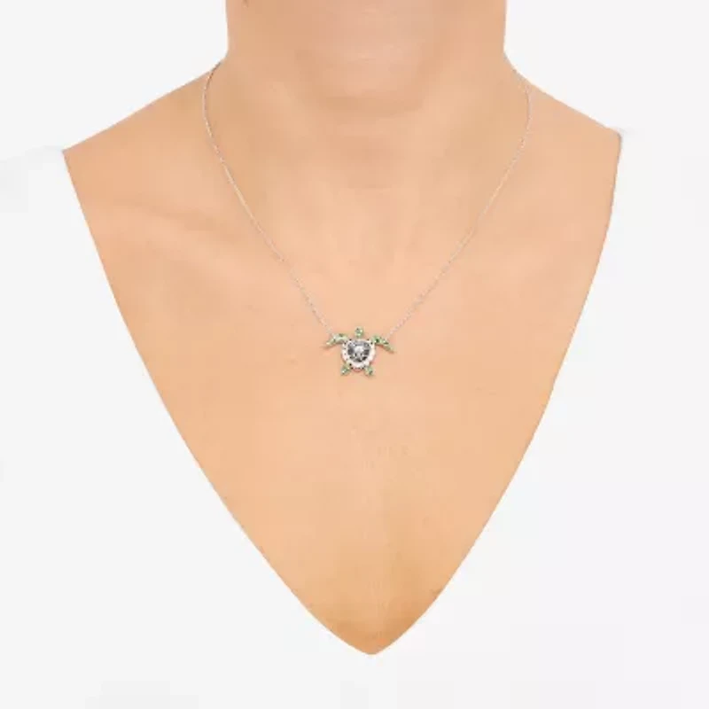 Made in Italy Womens Mystic Fire Abalone Sterling Silver 18 Inch Pendant Necklace