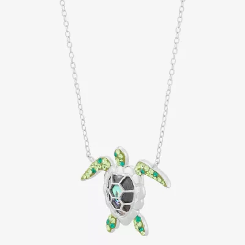 Made in Italy Womens Mystic Fire Abalone Sterling Silver 18 Inch Pendant Necklace