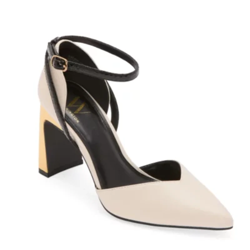 Worthington Lambert Womens Pointed Closed Toe Flared Heel Pumps
