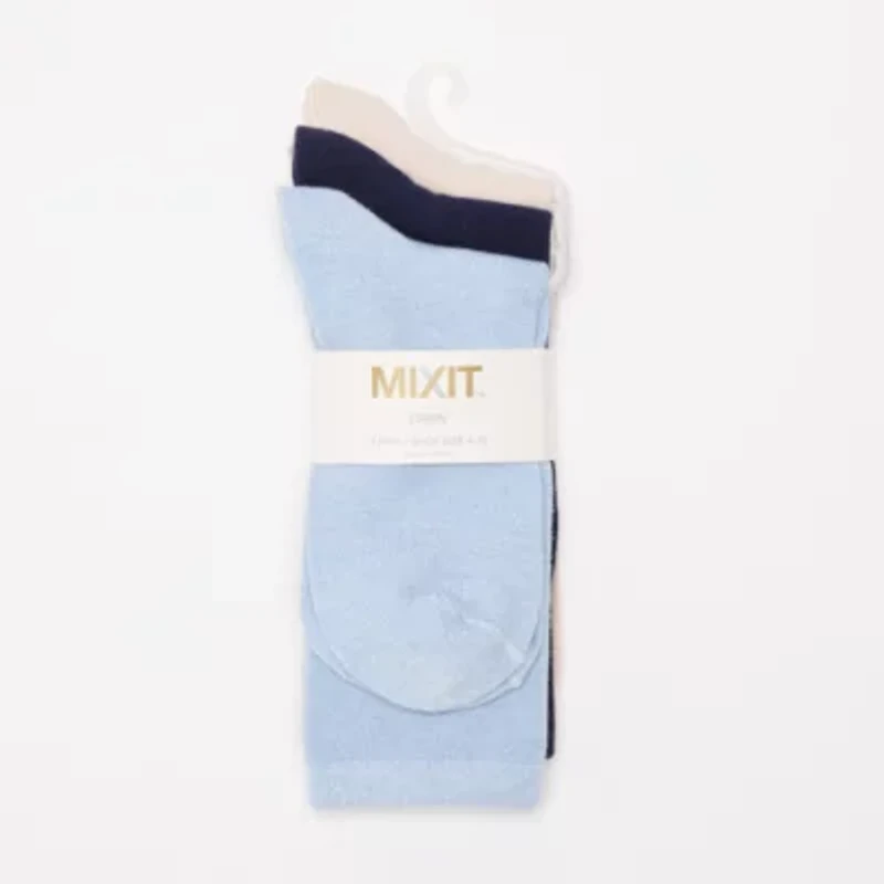 Mixit Everyday Essential Womens 3 Pair Crew Socks