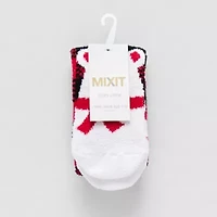 Mixit Holiday Cozy Womens 1 Pair Crew Socks