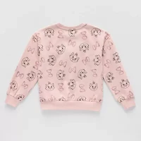 Disney Collection Little & Big Kid Girls Crew Neck Fleece Long Sleeve The Aristocats Sweatshirt