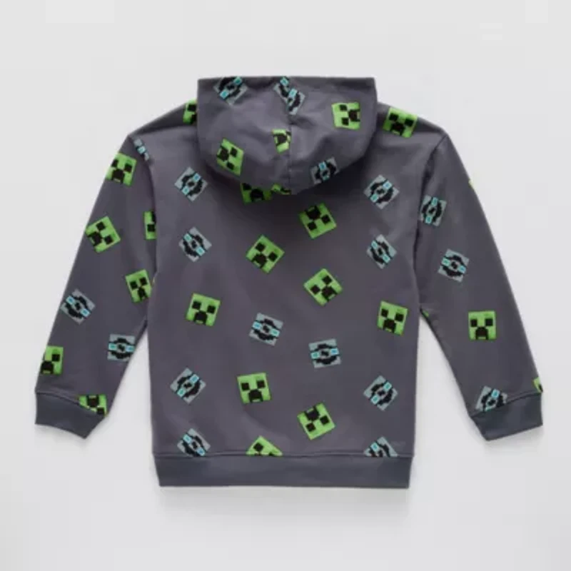 Little & Big Kid Boys Long Sleeve Minecraft Fleece Hoodie