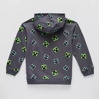 Little & Big Kid Boys Long Sleeve Minecraft Fleece Hoodie
