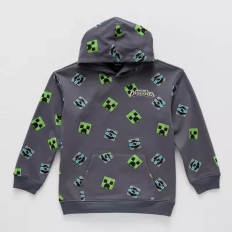 Little & Big Kid Boys Long Sleeve Minecraft Fleece Hoodie