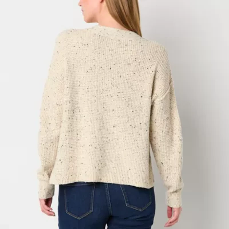 a.n.a Tall Womens Y Neck Long Sleeve Pullover Sweater