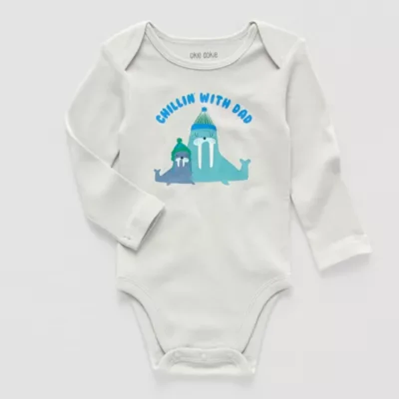 Okie Dokie Baby Boys Crew Neck Long Sleeve Rib Bodysuit