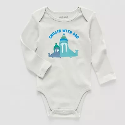 Okie Dokie Baby Boys Crew Neck Long Sleeve Rib Bodysuit