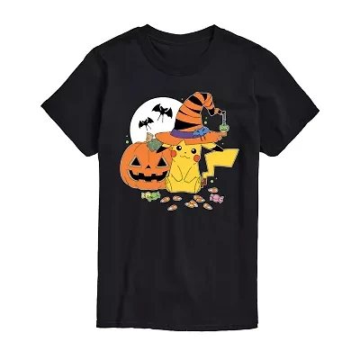 Mens Short Sleeve Pokemon Halloween Graphic T-Shirt