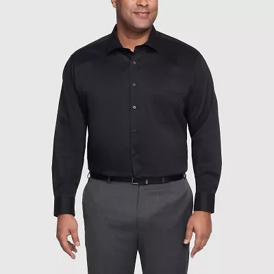 Van Heusen Big And Tall Ultra Flex Wrinkle Free Mens Regular Fit Long Sleeve Dress Shirt