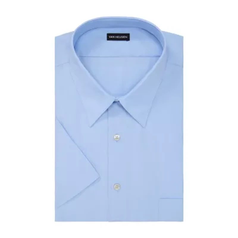 Van Heusen Big & Tall Mens Regular Fit Easy Care Short Sleeve Dress Shirt