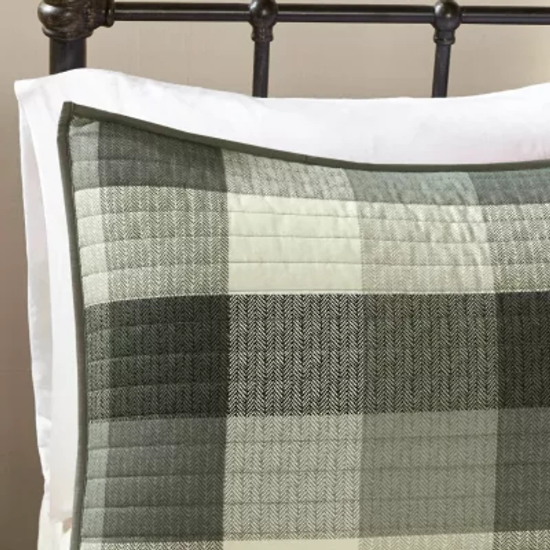 Madison Park Pioneer 6-Pc Printed Herringbone Quilt Set With Throw Pillows