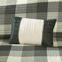 Madison Park Pioneer 6-Pc Printed Herringbone Quilt Set With Throw Pillows