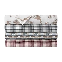 Bearpaw Herringbone Polyester Flannel Sheet Set