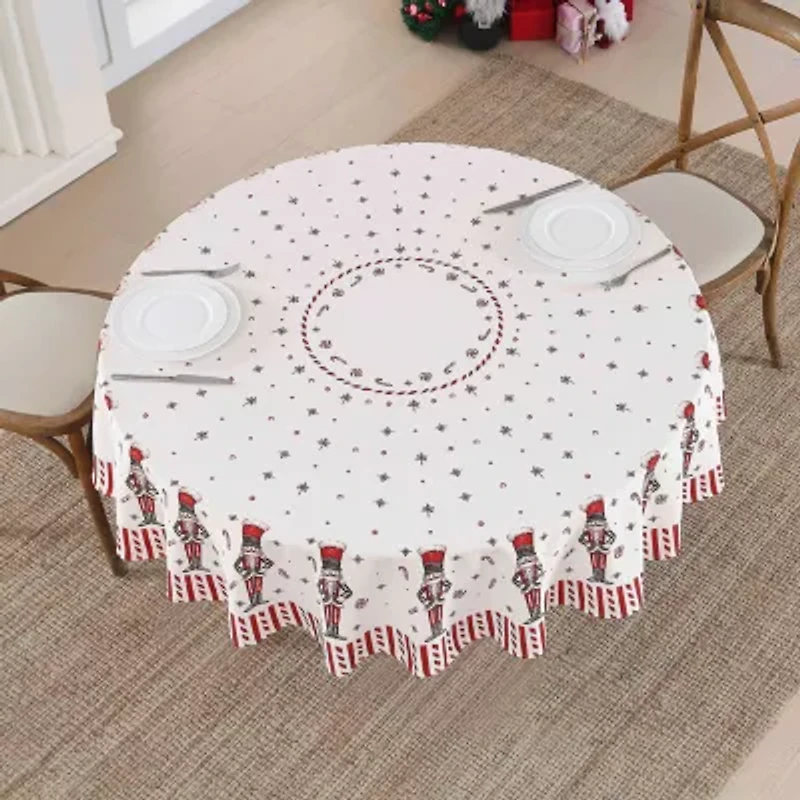 Avanti Nutcracker Candy Holiday Round Tablecloth
