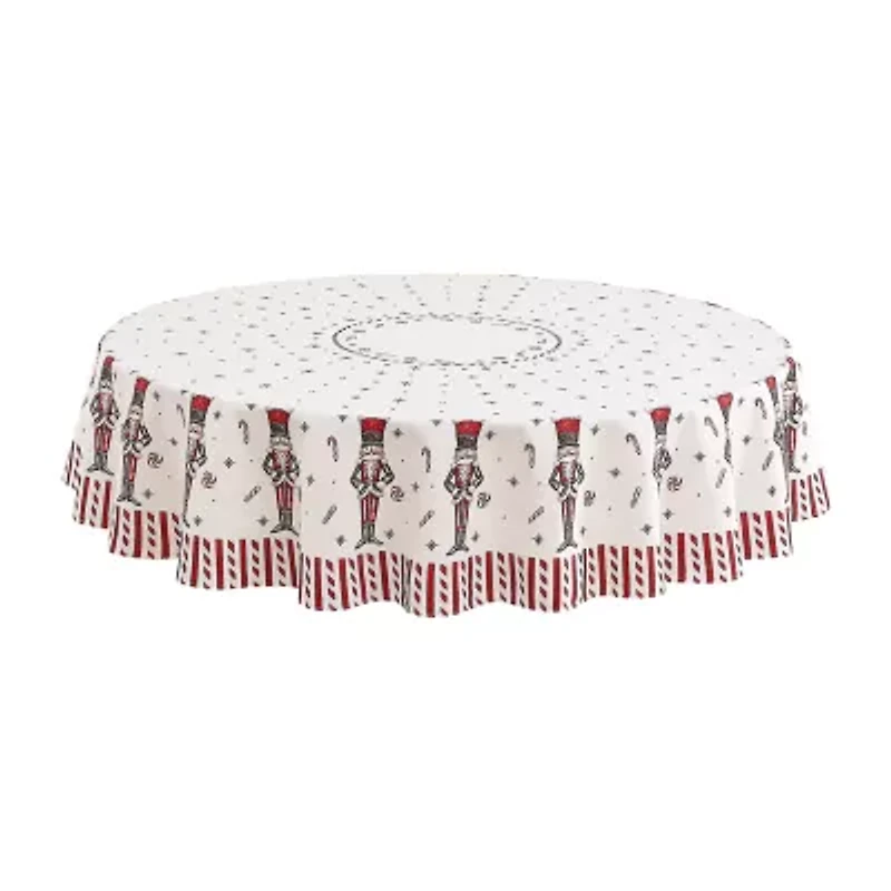 Avanti Nutcracker Candy Holiday Round Tablecloth