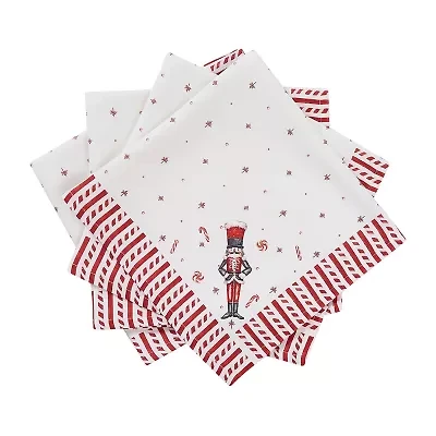 Avanti Nutcracker Candy Holiday Napkins - Set Of 4 4-pc. Napkins