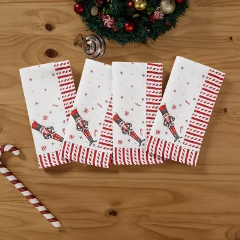 Avanti Nutcracker Candy Holiday Napkins - Set Of 4 4-pc. Napkins