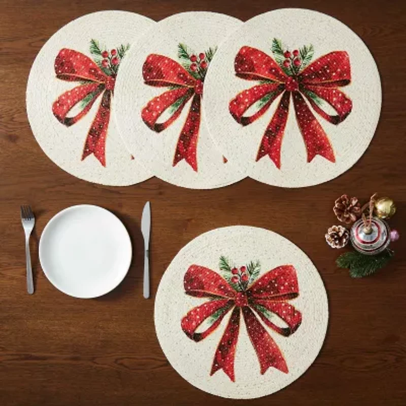 Avanti Christmas Ribbon 4-pc.Placemat