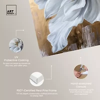ART REMEDY® Art Remedy "Bloom White Petals" Giclee Canvas Print, Floral And Botanical Canvas Art