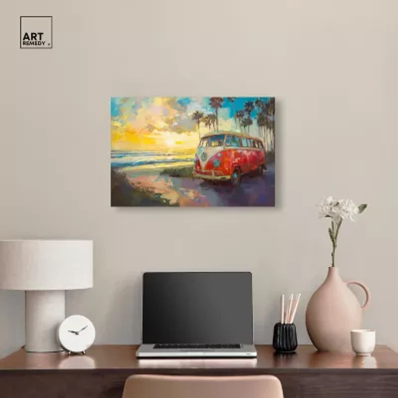 ART REMEDY® "Memories At The Beach" Giclee Canvas Print, Entertainment And Hobbies Canvas Art