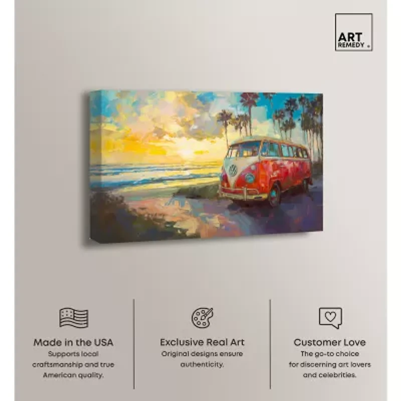 ART REMEDY® "Memories At The Beach" Giclee Canvas Print, Entertainment And Hobbies Canvas Art