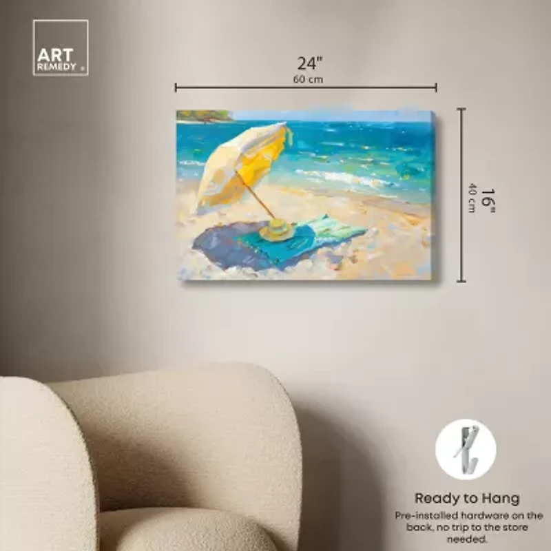 ART REMEDY® "Morning Beach View" Giclee Nautical And Coastal Canvas Art
