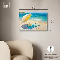 ART REMEDY® "Morning Beach View" Giclee Nautical And Coastal Canvas Art