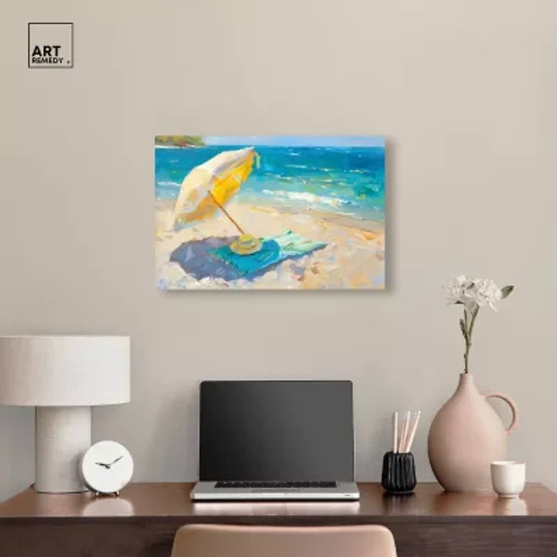 ART REMEDY® "Morning Beach View" Giclee Nautical And Coastal Canvas Art