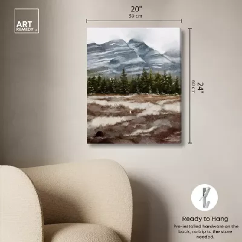 ART REMEDY® "February Rocks Landscape" Giclee Nature And Landscape Canvas Art