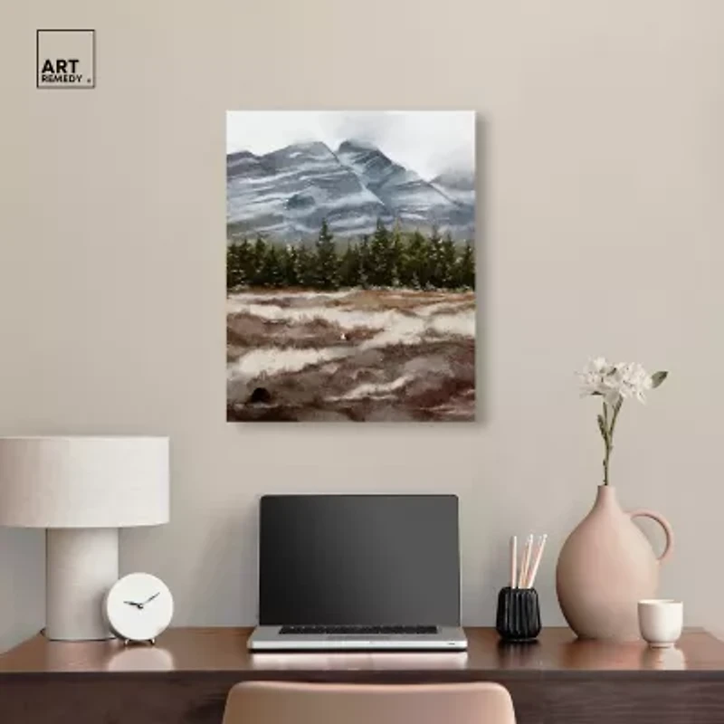 ART REMEDY® "February Rocks Landscape" Giclee Nature And Landscape Canvas Art